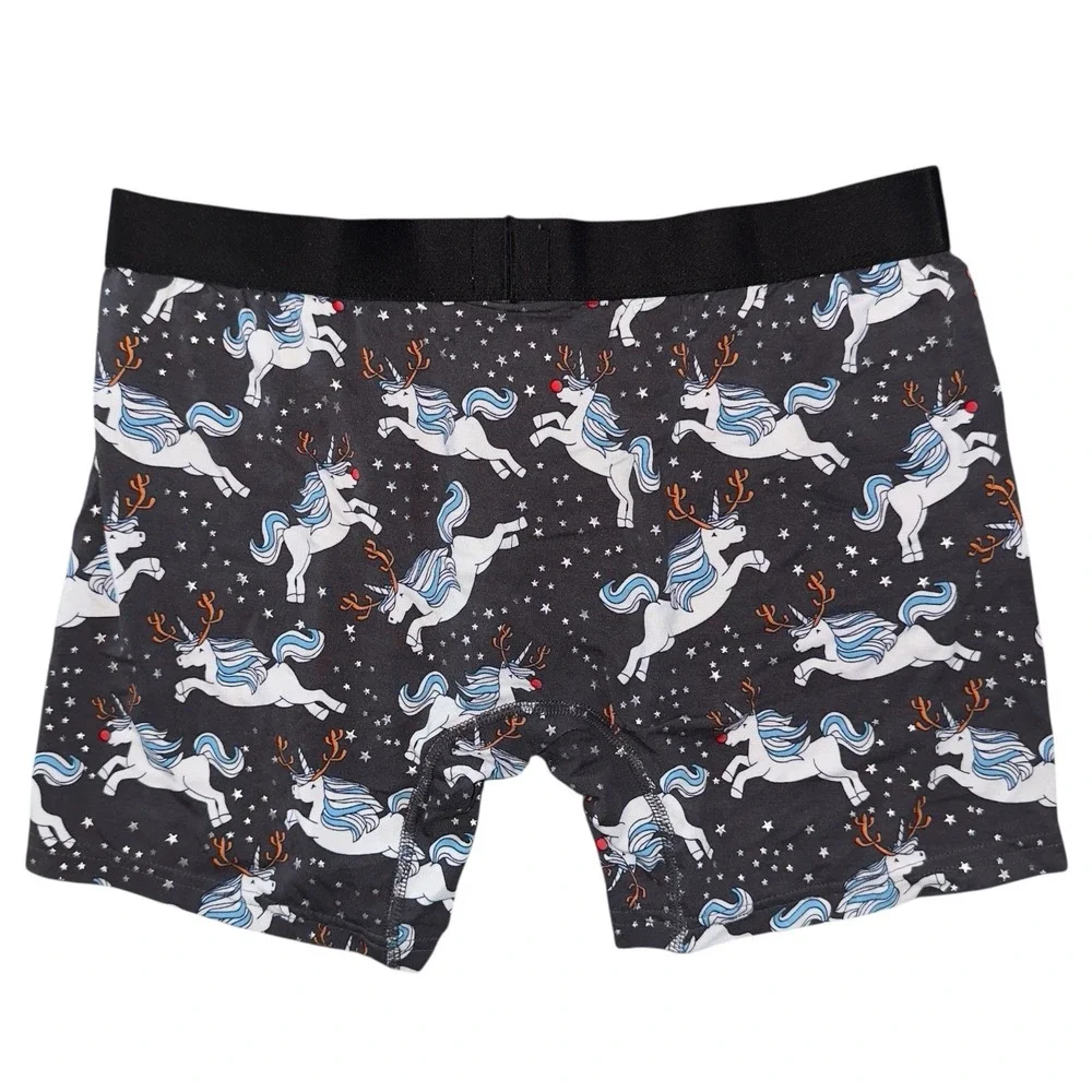 MeUndies Mens Medium‎ Gray Silver Unicorn Modal Boxer Briefs NWOT